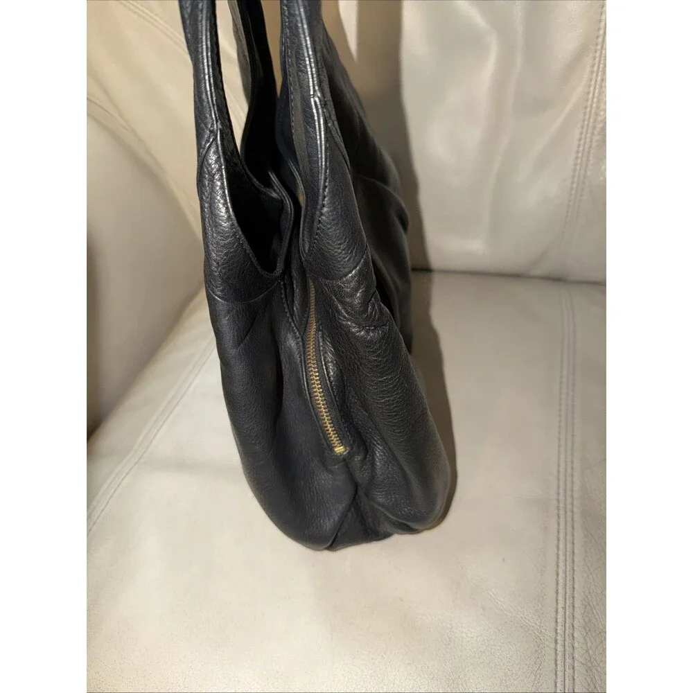 Sigrid Olsen Hobo Shoulder Leather Bag Black Tassel